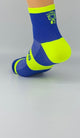 Blue / Neon Chevron Heel | Moisture-wicking trail running socks